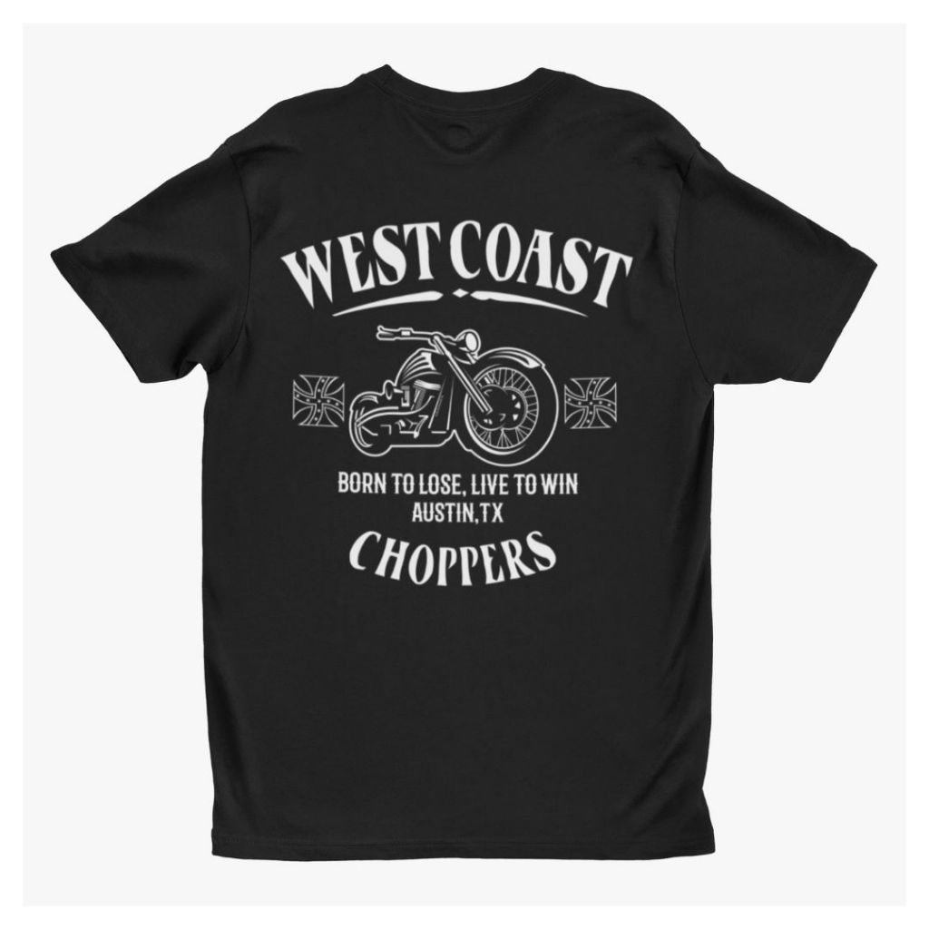 Kaos Vintage Retro Chopper Motorcycle West Coast
