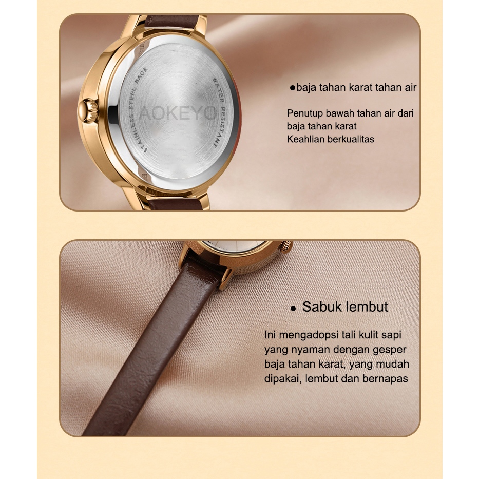 TERMURAH AOKEYO W228 Jam Tangan Wanita Baru Original Korea Design Kecil Wanita Jam Tangan Wanita