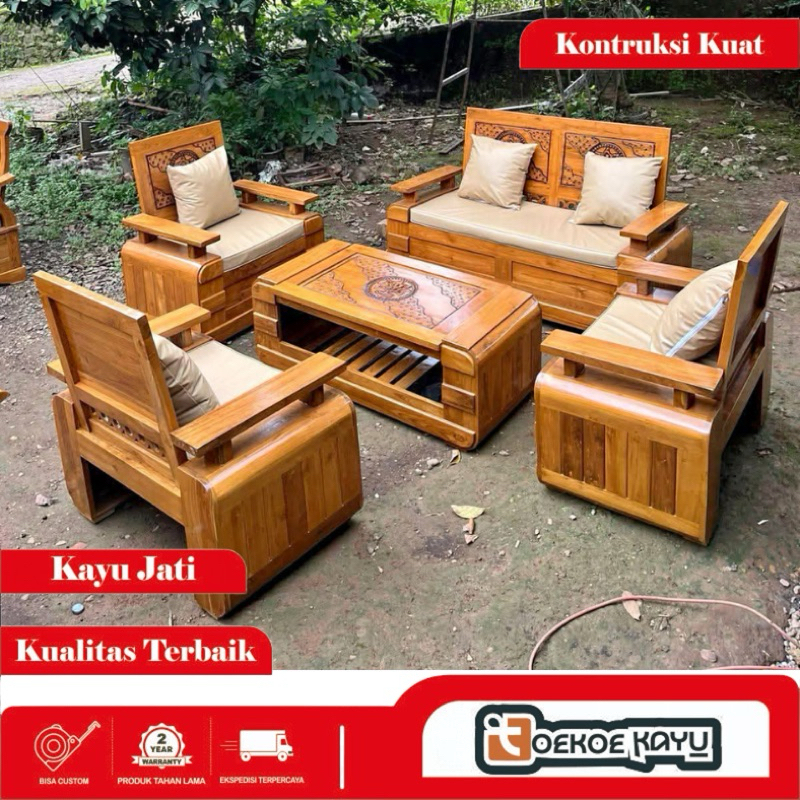 kursi ruang tamu, kursi tamu domini kayu jati, kursi ruang tamu, kursi tamu minimalis jati