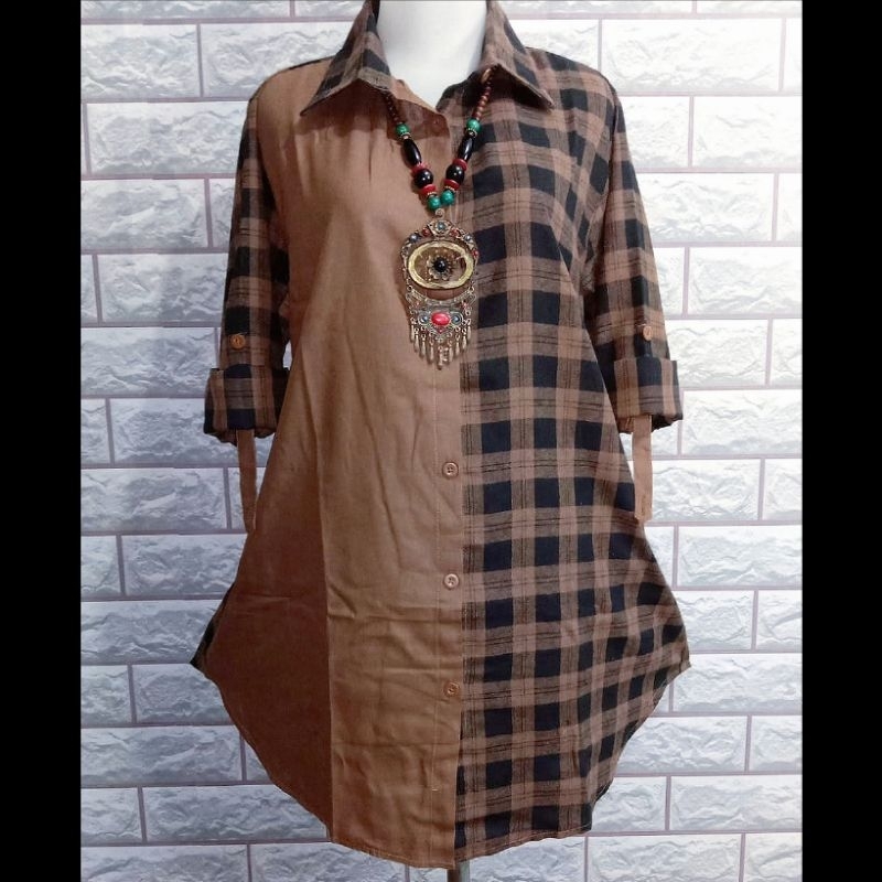 Tunik Kotak Flanel Wanita GLADIES TUNIK wanita terkini