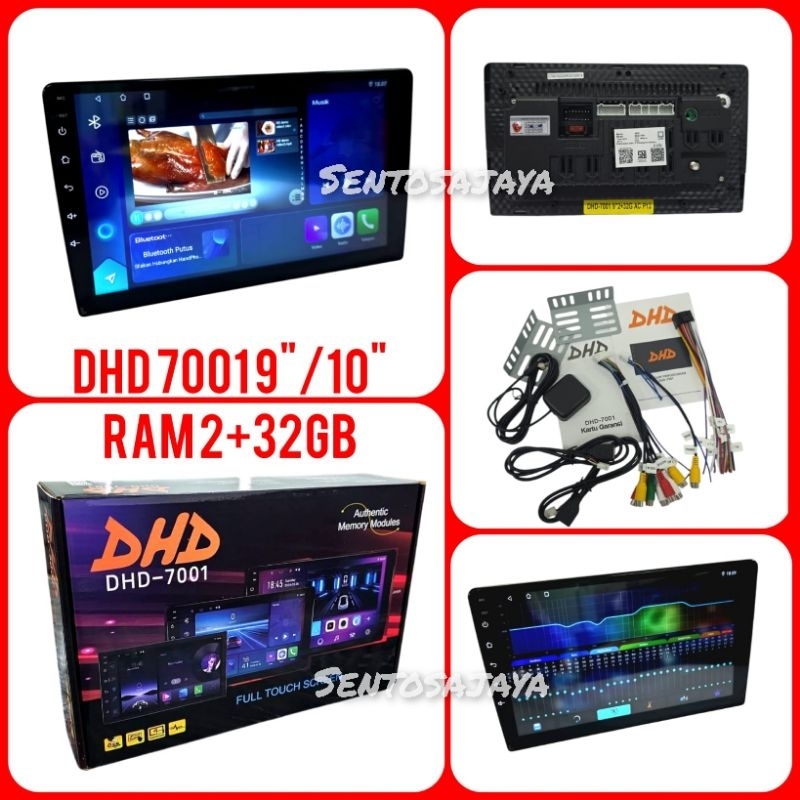 Headunit Android 10Inch DHD-7001 RAM 2+32GB