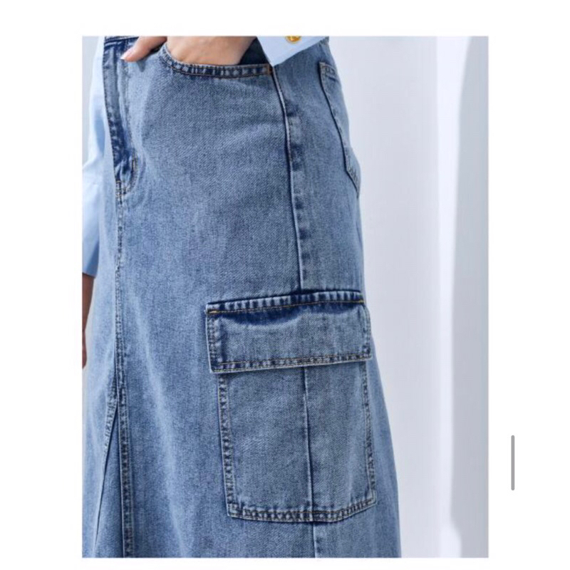 Xian Denim Skirt Blue - Aleza Label | Rok Denim | Rok Wanita | alezalabel