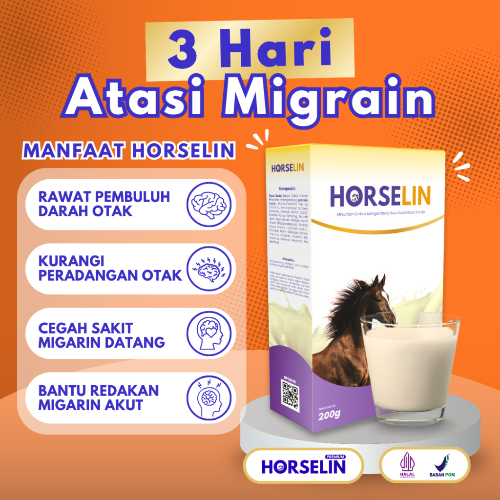 

Susu Kuda Liar Sumbawa Asli HORSELIN Untuk Mengobati Sakit Kepala Migrain (200gr) Susu Bubuk