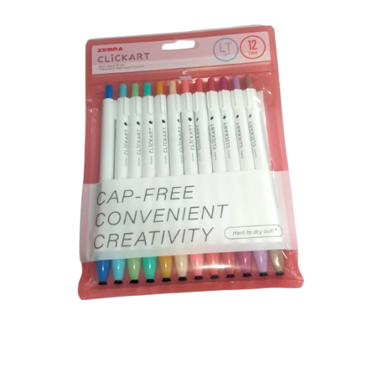 

ZEBRA SPIDOL CLICKART SET ISI 12PCS LIGHT SET - MIX COLOUR