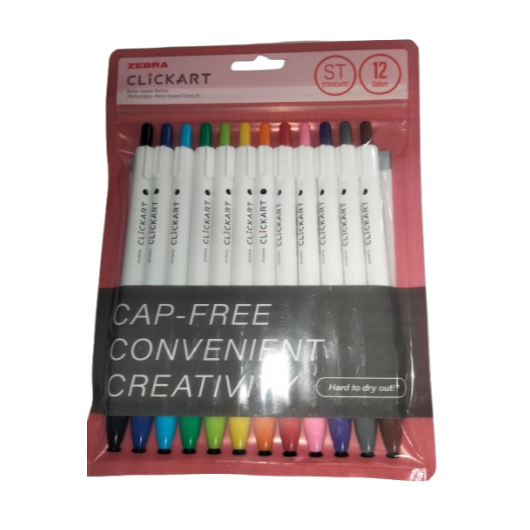

ZEBRA SPIDOL CLICKART SET ISI 12PCS STANDARD SET - MIX COLOUR