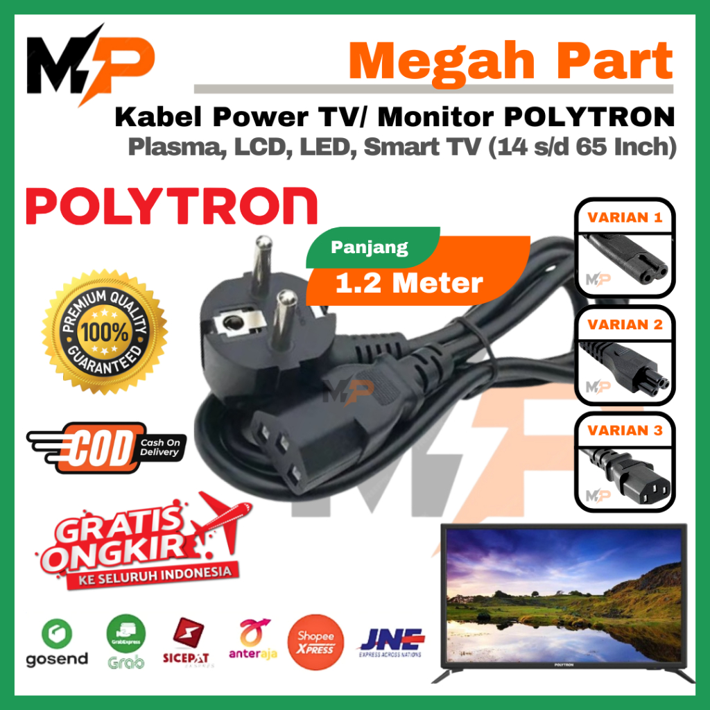 KABEL LISTRIK TV POLYTRON LCD LED PLASMA | COK KABEL TV LCD POLYTRON | COK KABEL TV LED POLYTRON | C