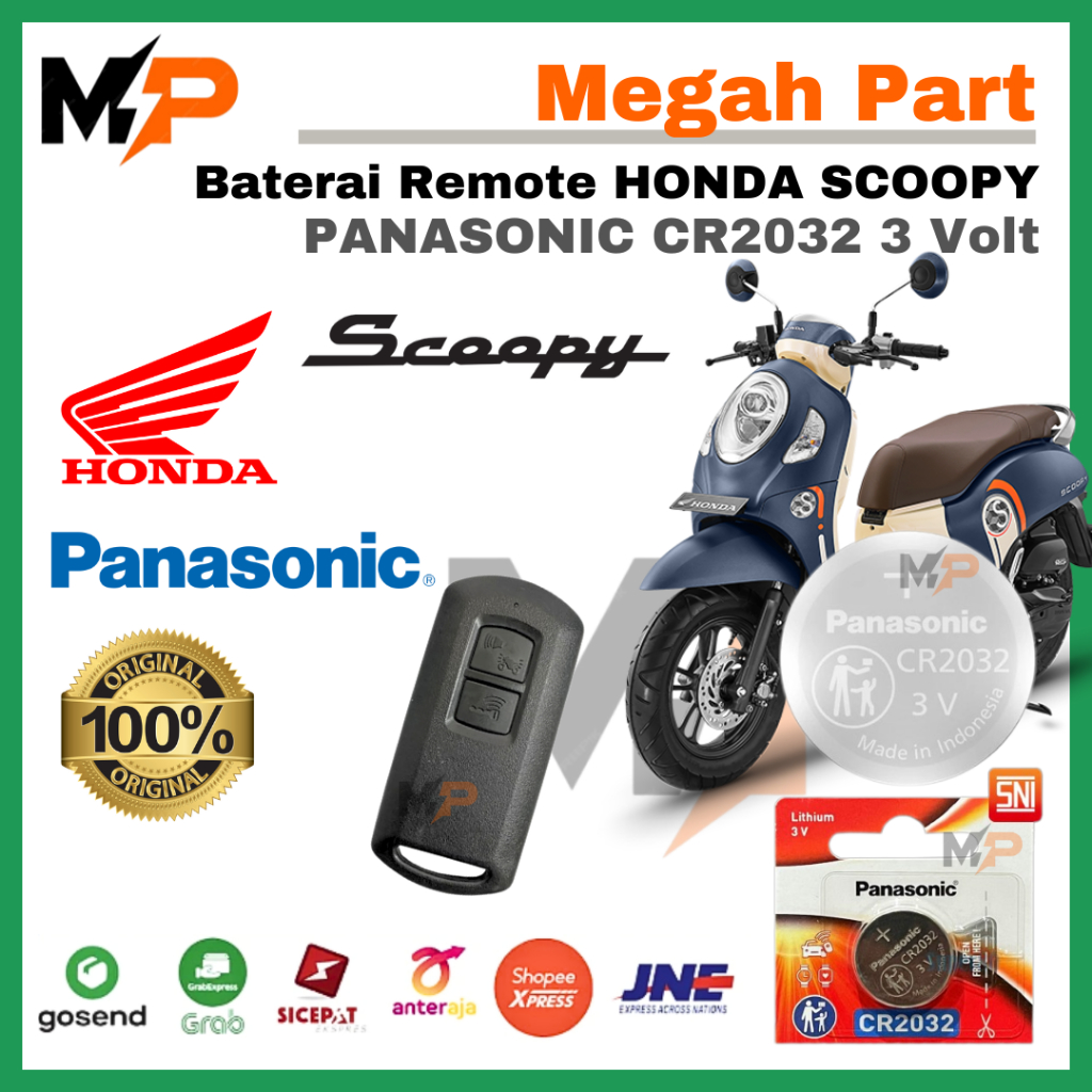 Baterai Remote HONDA SCOOPY - ORIGINAL PANASONIC CR2032 | Battery Remote HONDA SCOOPY | Baterai Kunc