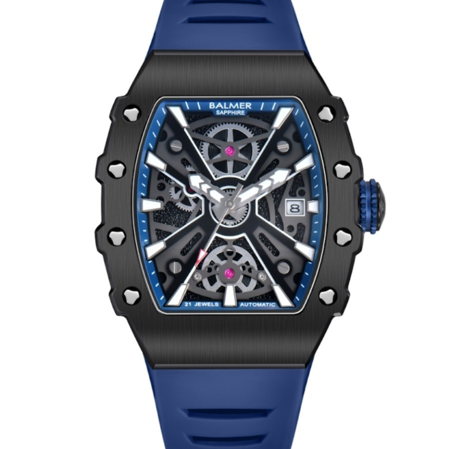 Jam Tangan Pria Balmer 8836 Automatic Sapphire Glass-Biru