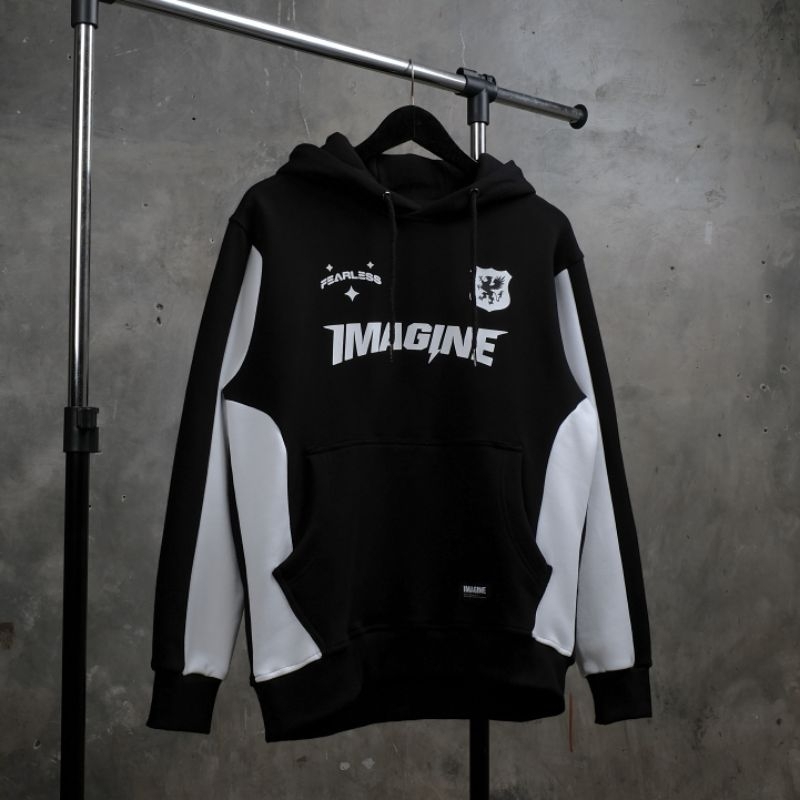 Imagineco Sweater Pullover Hoodie Aplikasi Unisex Regular Fleece 280 GSM "Fearless"