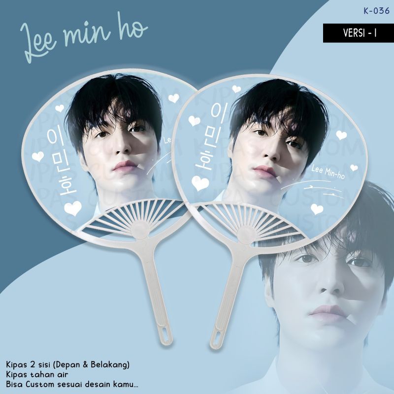 KIPAS TANGAN LEE MIN HO/KIPAS FANMEETING LEE MIN HO/KIPAS KERANG LEE MIN HO 2 SISI DEPAN BELAKANG