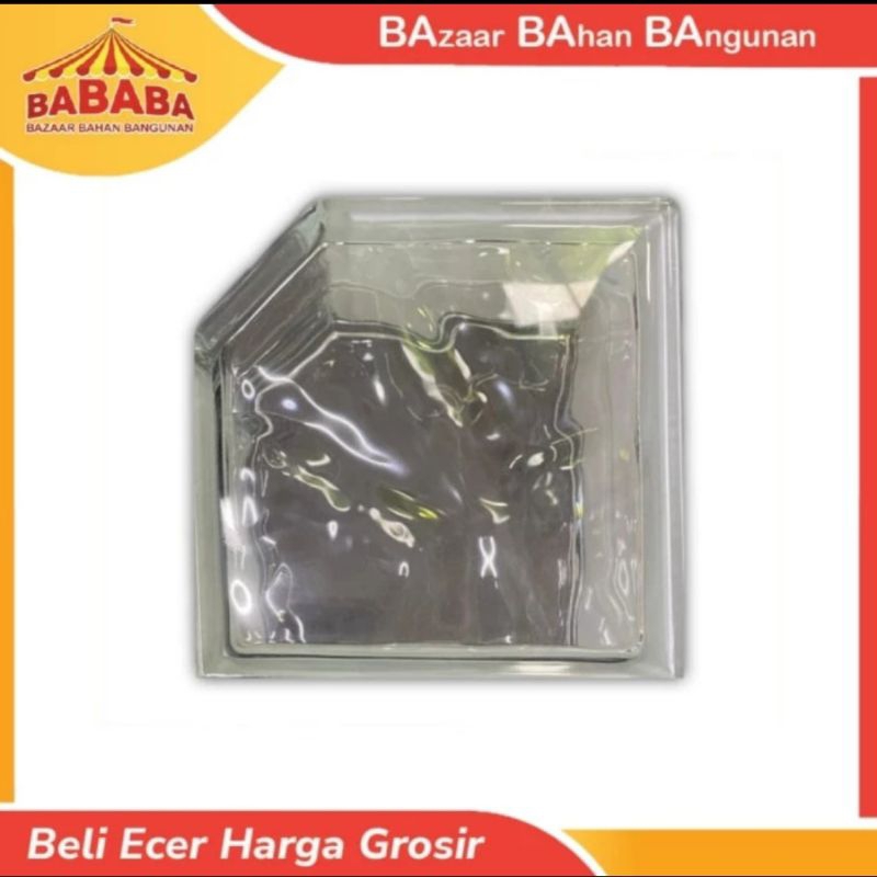 Glassblock Mulia Roster type Wave per dus (4 pcs) Ada Lubang Sirkulasi - PETI - PETI