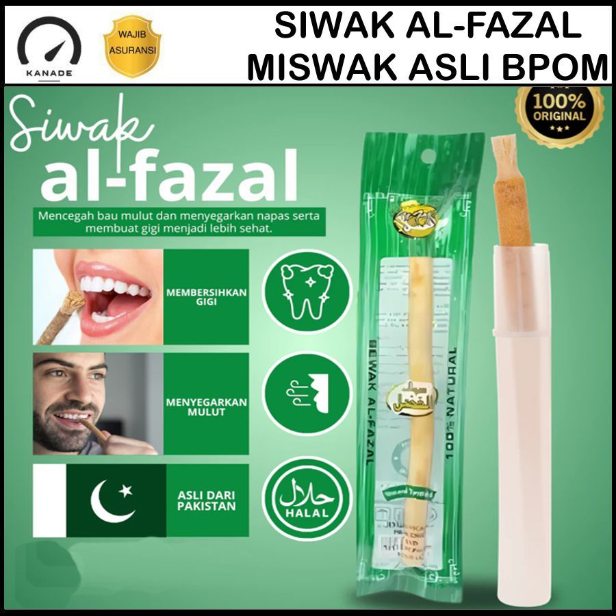 Siwak Al Fazal Miswak Asli 1 Pcs Kayu Siwak Original BPOM Siwak Gigi Natural Asli Pakistan Pembersih