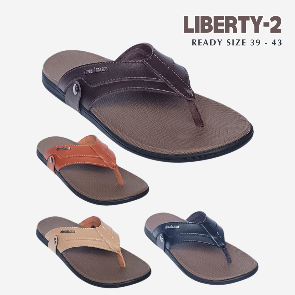 [FREE SOCKS] DUNHAM Sandals Liberty 2 (Sandal Jepit Pria - Sandal Kulit Cowok - Sandal Formal - Sand
