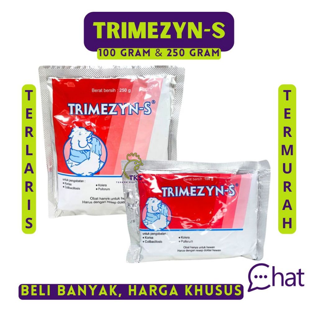 Trimezyn-S 100 GRAM & Trimezyn-S 250 GRAM - Medion Obat Sistem Pernafasan Ayam