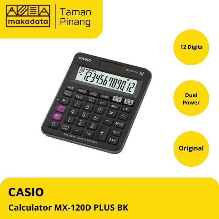 

CASIO CALCULATOR / KALKULATOR CASIO MJ-120D PLUS BK (1 PCS)