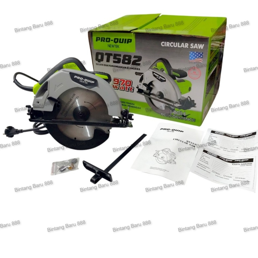 ProQuip QT582 Circular Saw / Mesin Gergaji Listrik Circle Potong Kayu 970W QT 582 Pro Quip