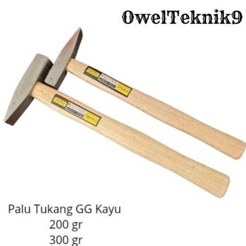 OwelTeknik9 - Palu Gagang Kayu 200gr,300gr EIFFEL/Palu Tukang Masinis gagang Kayu 200gr,300gr