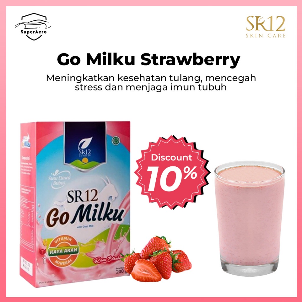 

SR12 Go Milku Strawberry Susu Kesehatan Menjaga Stamina & Pencernaan Tubuh 200gr