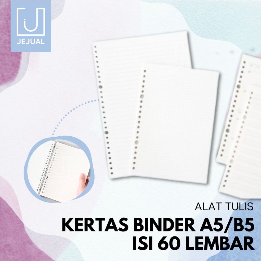 

Kertas BINDER A5/B5 Isi 60 Lembar Loose Leaf Binder Garis Putih