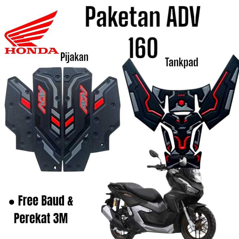 Aksesories Paket Motor Honda ADV 160 / Pijakan Kaki-Tankpad Motor Honda ADV 160