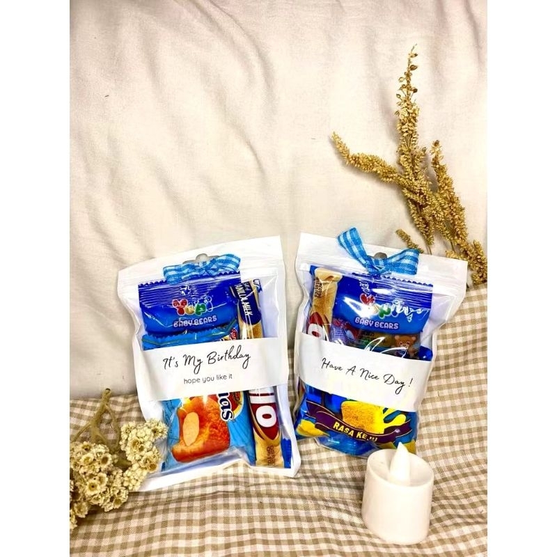 

Snack Mini Hampers untuk ulang tahun bisa ecer dan grosir