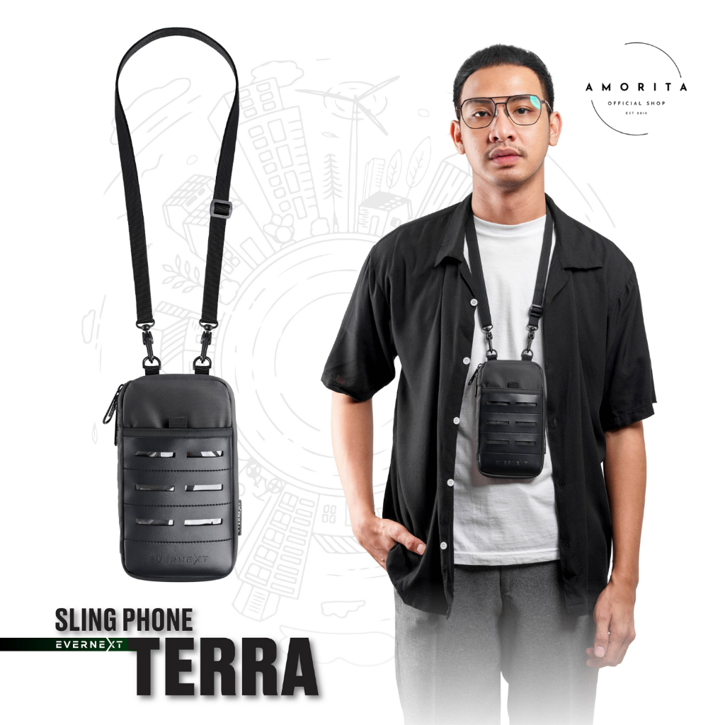 AMORITA.co - Sling Phone Terra Waterproof Sling Pouch Pria Wanita Anti Air Tas Handphone Dompet Hp C