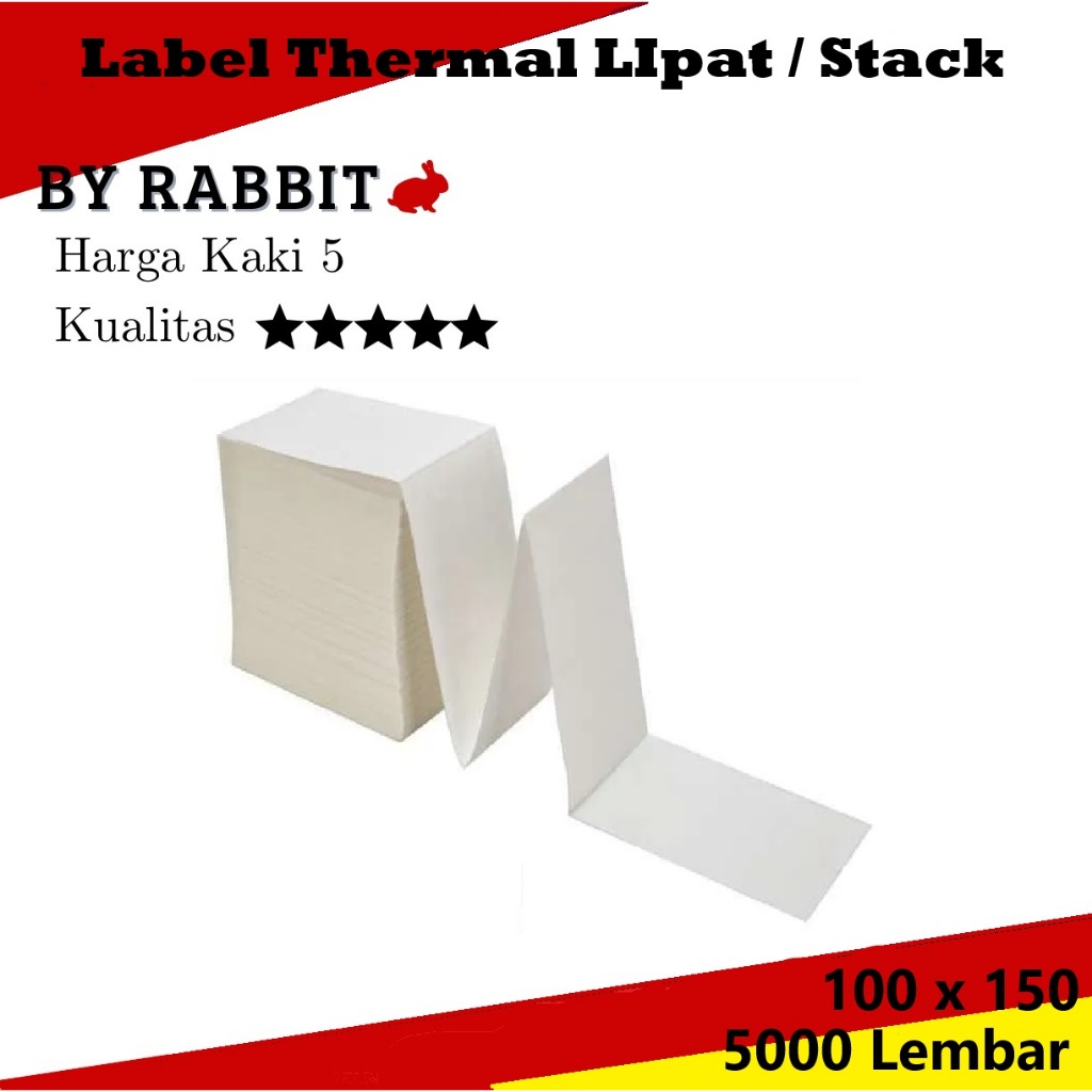 

Direct Label Thermal Lipat / Stack 100mm x 150mm @5000 Lembar