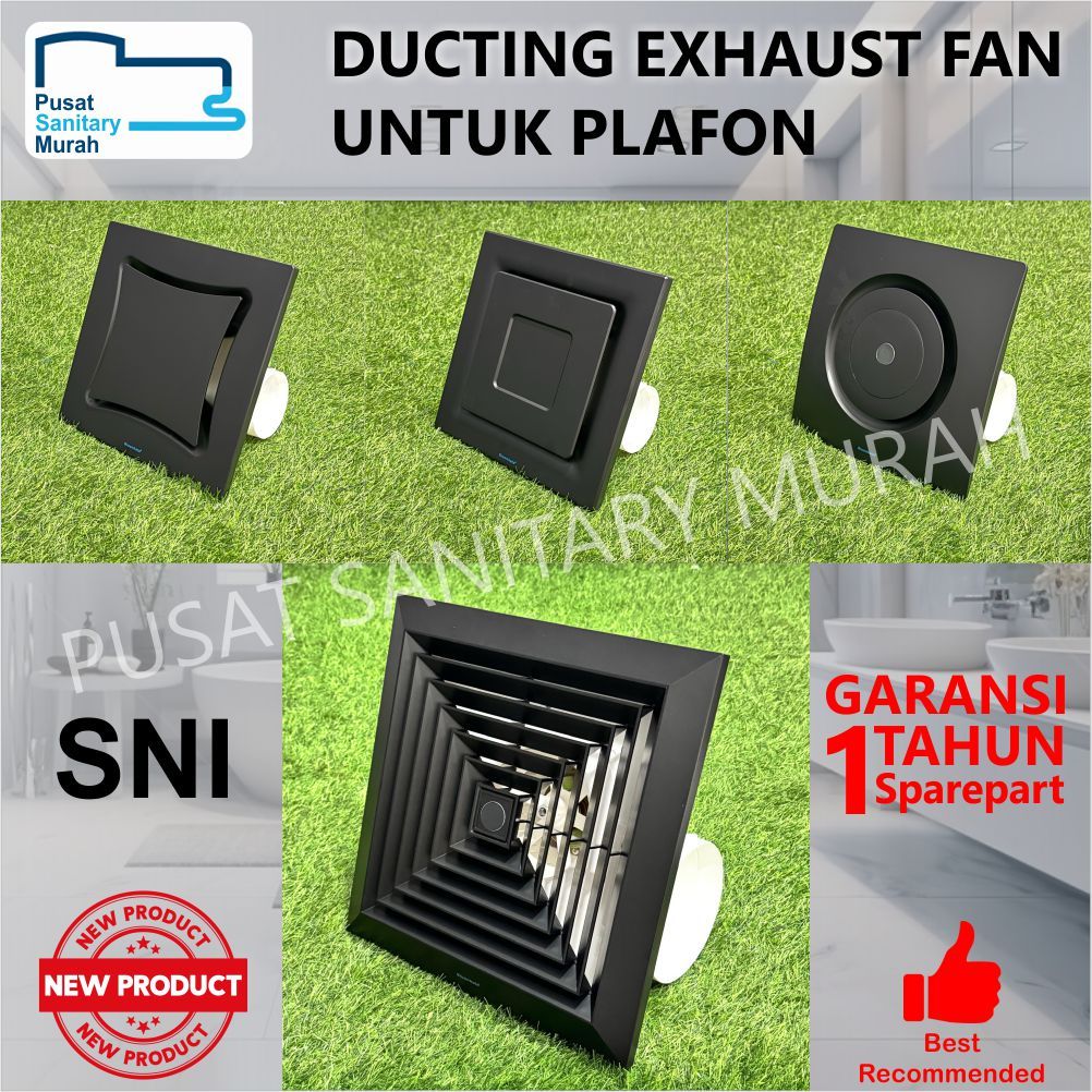 EXHAUST FAN/HEXOS PLAFON DUCTING BLACK SERIES | SIZE 30X30CM | POWER 30W