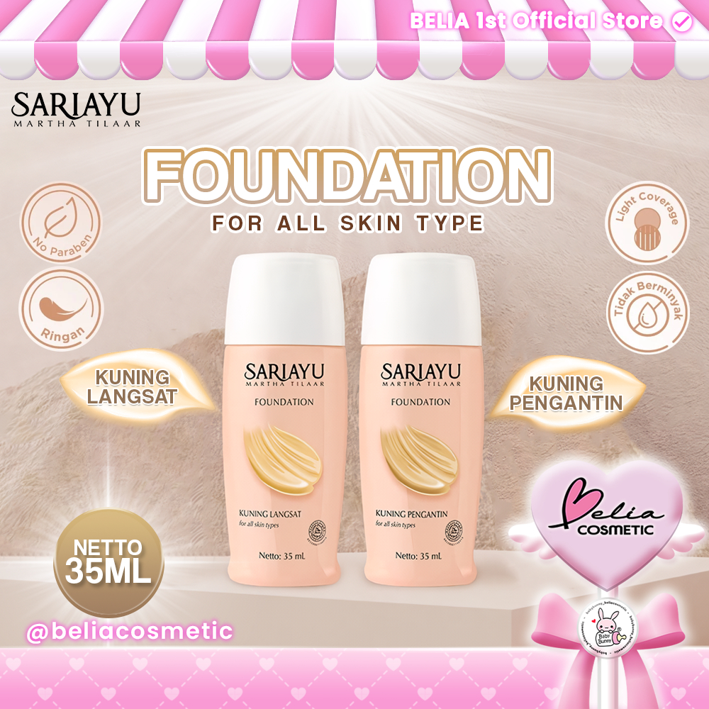 ❤ BELIA ❤ SARIAYU Foundation 35 ml | For All Skin Types | Liquid foundation ringan