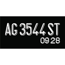STICKER ANGKA PLAT FONT ANGKA BAYANG WARNA HITAM PUTIH - PLAT MOTOR PLAT MOBIL MURAH