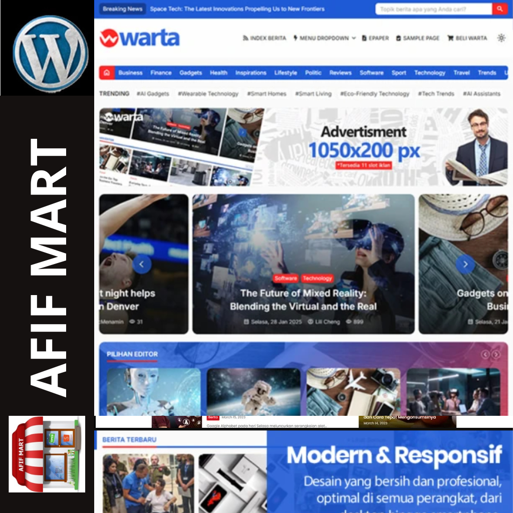 Warta Theme Wordpress, Theme Khusus untuk Website Berita - Original Lisensi Lifetime by oketheme