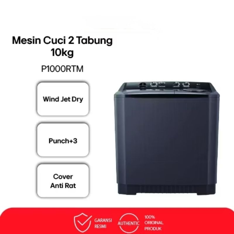 Mesin Cuci LG P-1000RTM / P-1000RT 10 KG P1000RTM / P1000RT