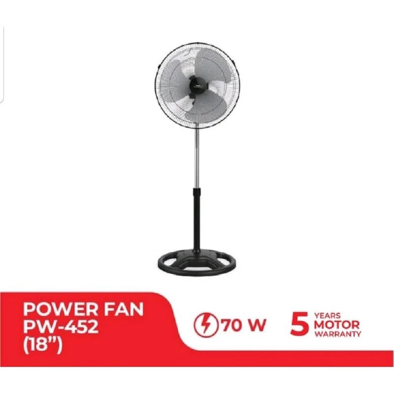 MASPION POWER FAN 18" PW-452 KIPAS ANGIN BERDIRI STAND FAN 18 INCH MASPION PW 452 PW452