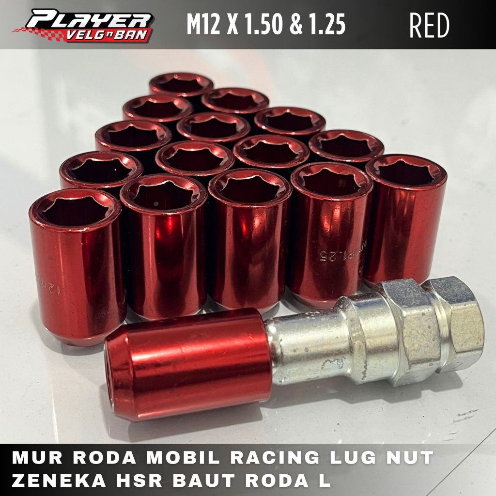 Mur roda mobil racing keren lug nut seneka 1.50mm & 1.25mm mur roda variasi