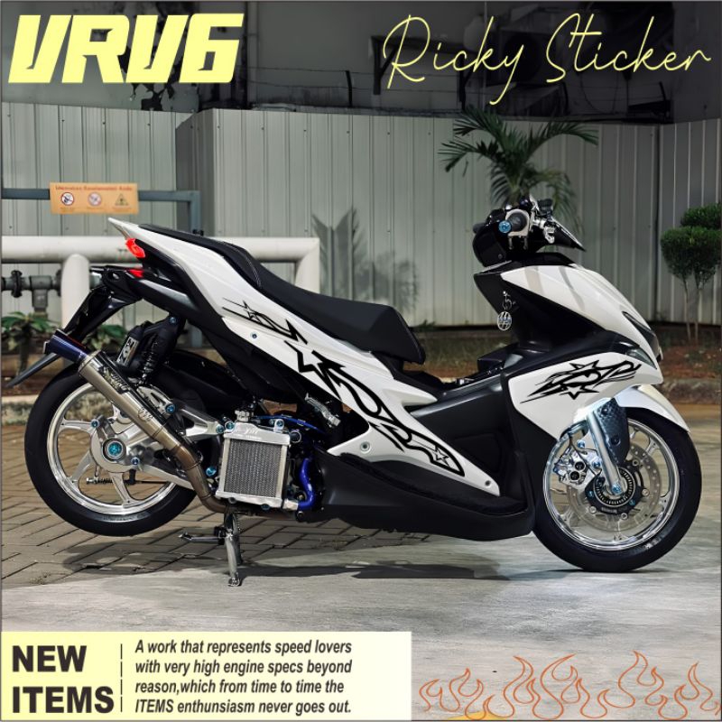 ARV6 STRIPING AEROX OLD 2018-2019 CUTTING STICKER AEROX OLD MODEL API SIMPLE