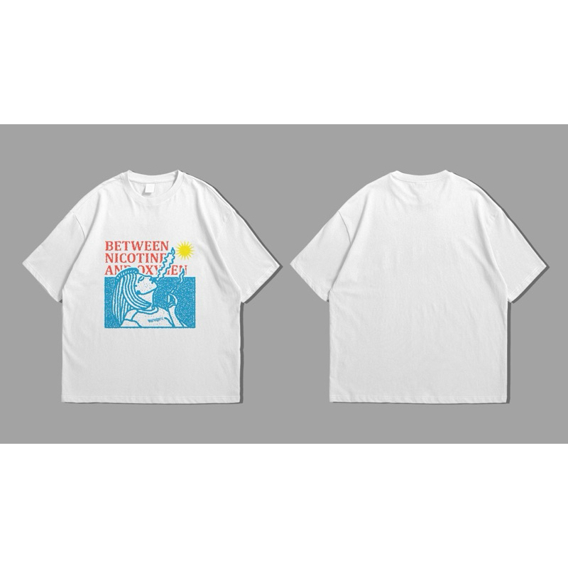 Morning gloryz graphic Tees White ( between nicotine and oxgen )