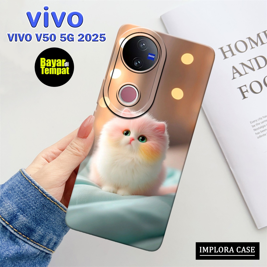 Case Vivo V50 5G 2025 Terbaru Motif Kucing IMPLORA CASE Casing Vivo V50 5G 2025 Softcase Pro Camera 
