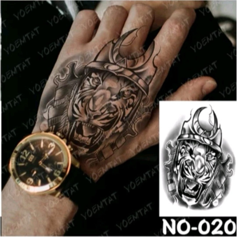 Tato Temporer QS-020 Harimau Bulan & Bintang Kecil | Anti Air dan Tahan 2-4 HARI Tato Temporary