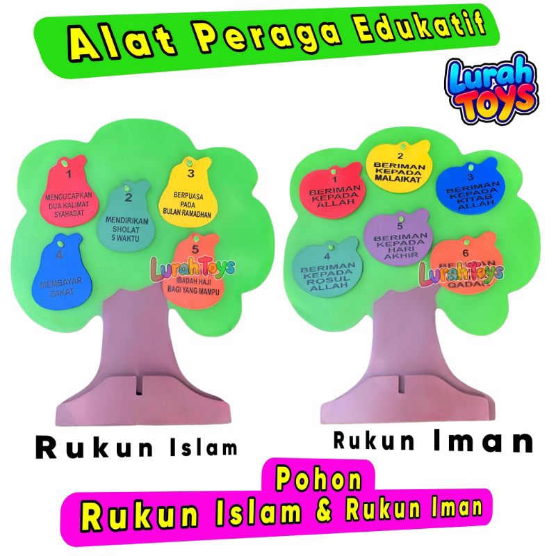 ALAT PERAGA EDUKATIF ALAT PERMAINAN EDUKATIF MAINAN EDUKASI POHON RUKUN ISLAM DAN RUKUN IMAN MAINAN 
