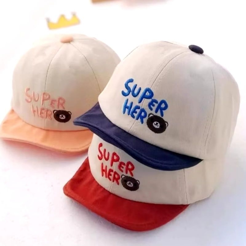 Topi Anak Lucu Bordir Superhero Kombinasi Warna