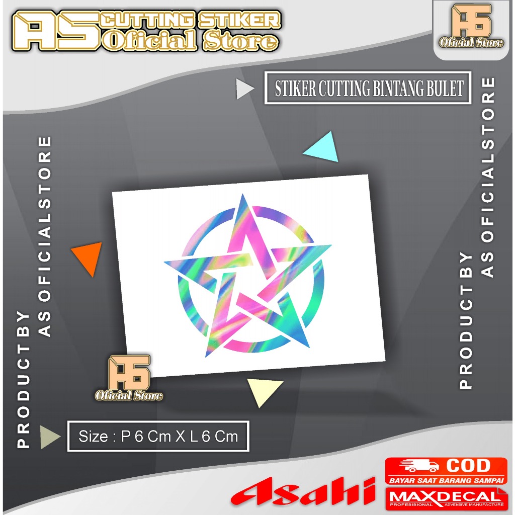 Stiker Bintang Bulet Stiker Cutting Waterproof Stiker Motor