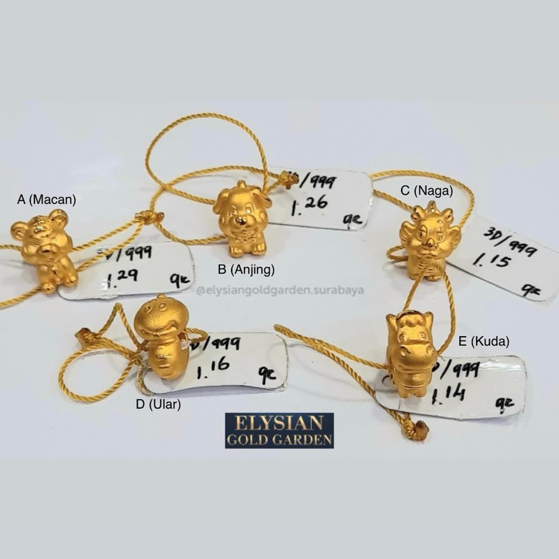 Gelang Tali Charm Emas 12 Shio