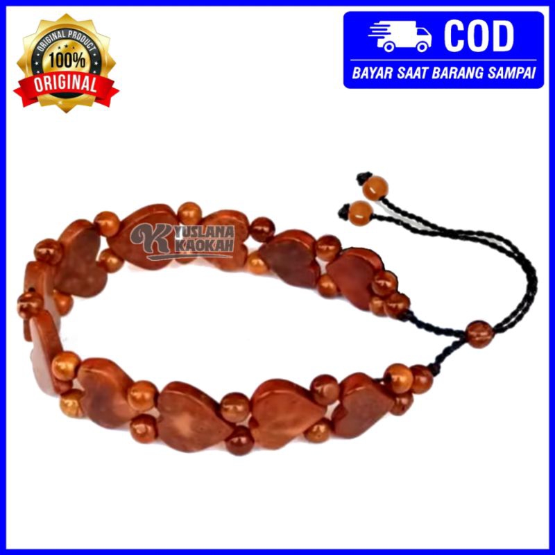 Gelang Kokka Kaokah Kaukah Kaoka Koka Kokkah Motif Love Full Coklat