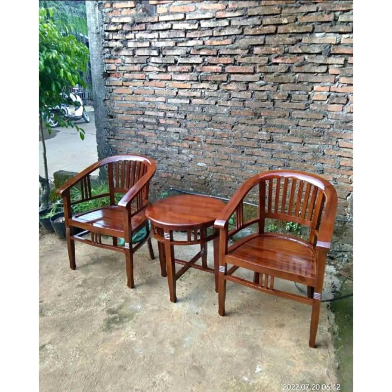 SET KURSI TERAS MINIMALIS || SET KURSI TAMU TERAS || KURSI TERAS MINIMALIS KAYU JATI