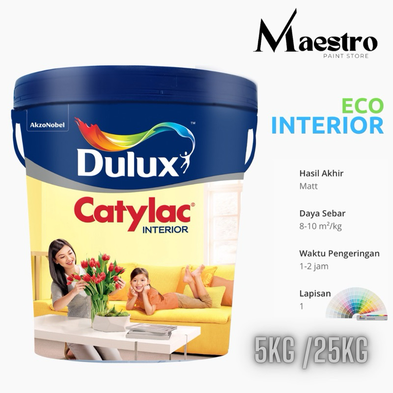 (Part 1) Cat Tembok DULUX CATYLAC INTERIOR 5 Kg Putih dan Warna