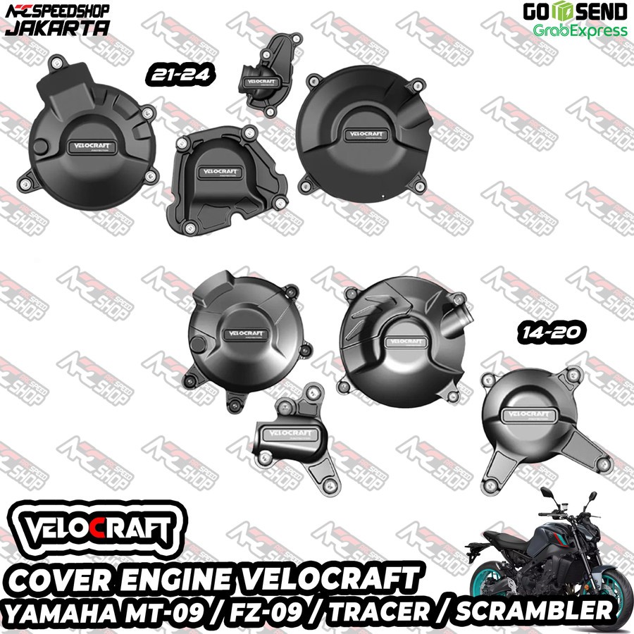 Cover Engine / Engine Guard VELOCRAFT Case Pelindung Guard Protection Blok Mesin Yamaha MT09 MT9 MT 