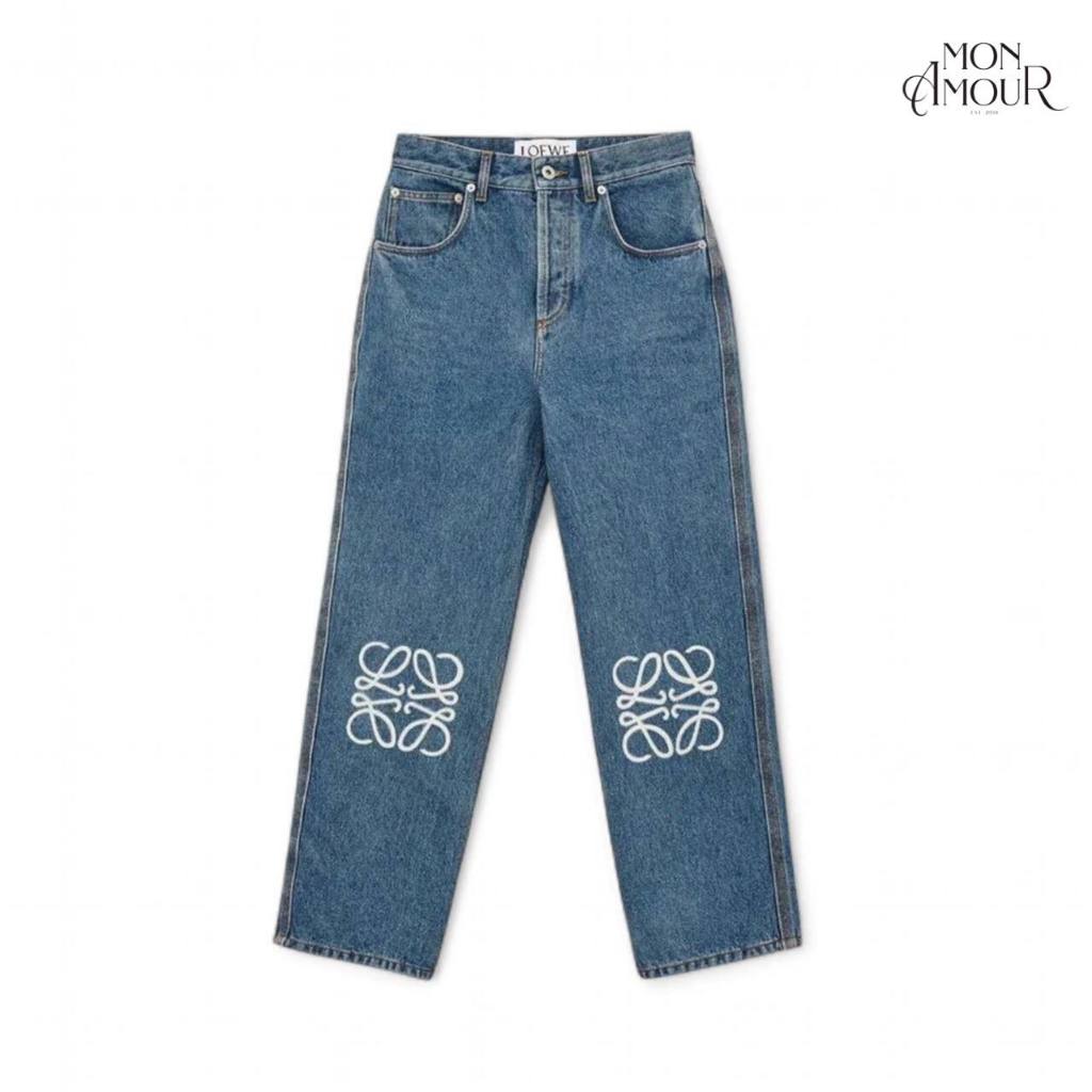 [READY STOCK] LOEWE ANAGRAM CROPPED DENIM JEANS