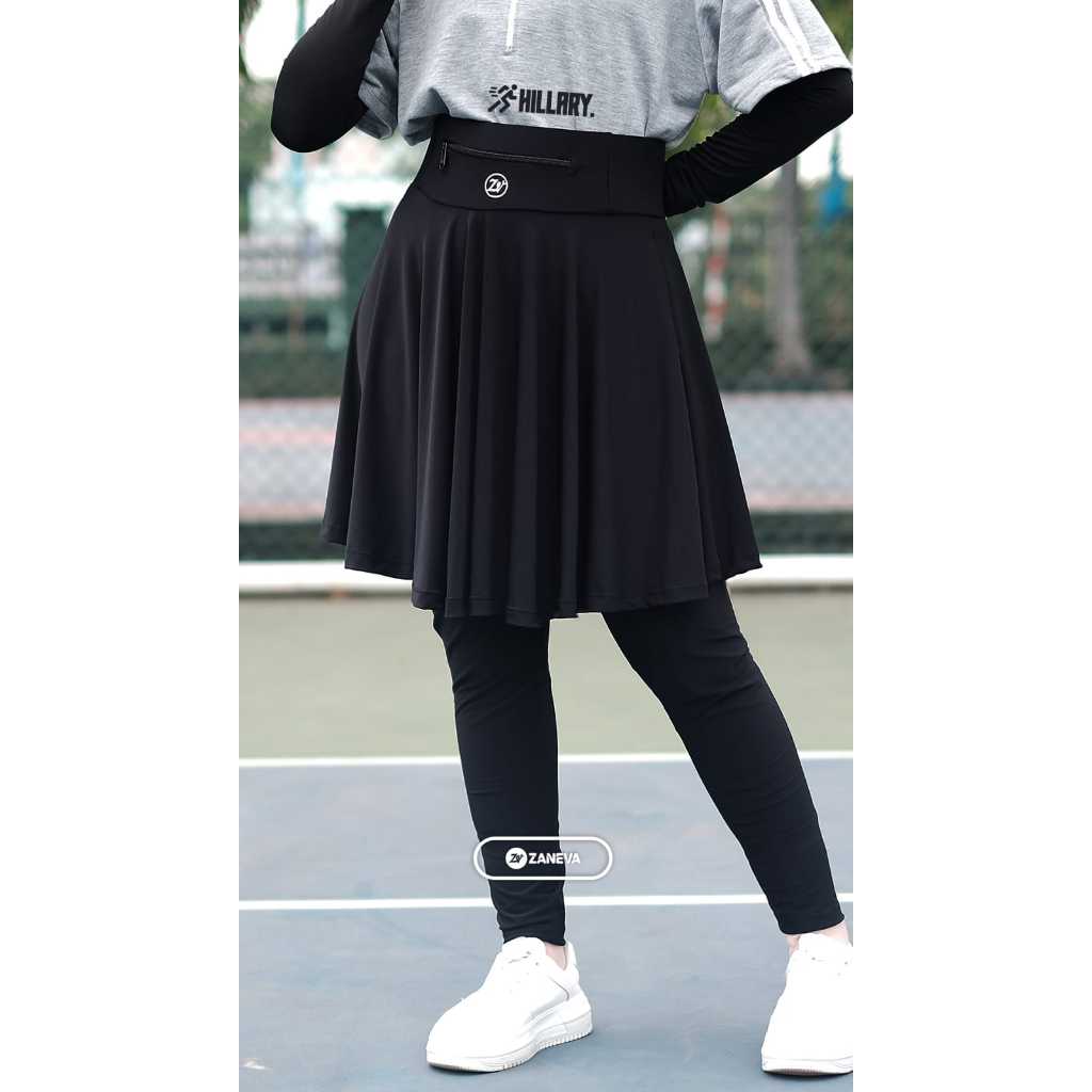 ZANEVA SPORTWEAR - Hillary Skirt Legging Sport Muslimah | Legging Rok Saku Olahraga Wanita Hijab