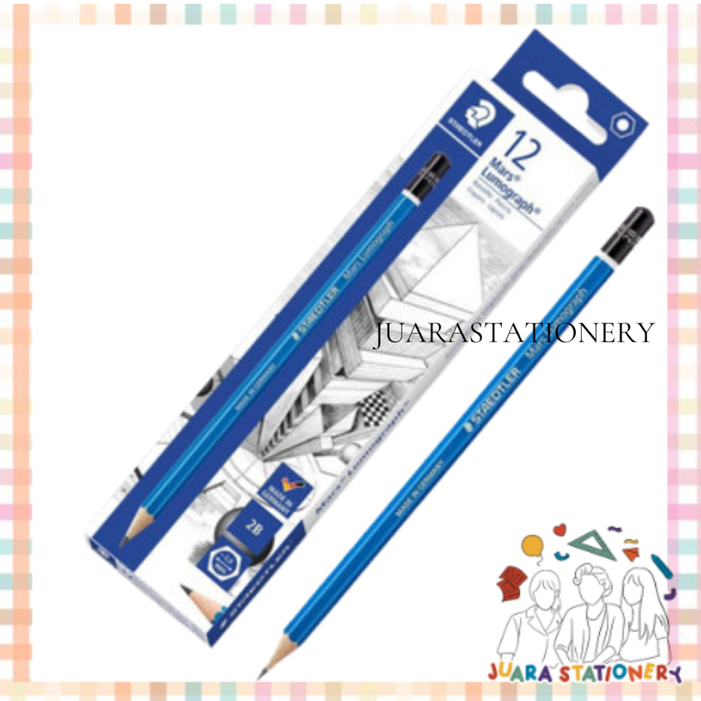 

(83) JUARASTATIONERY Pensil Staedtler Mars Lumograph 2B [SATUAN] / Pensil Ujian Pensil 2B Pinsil