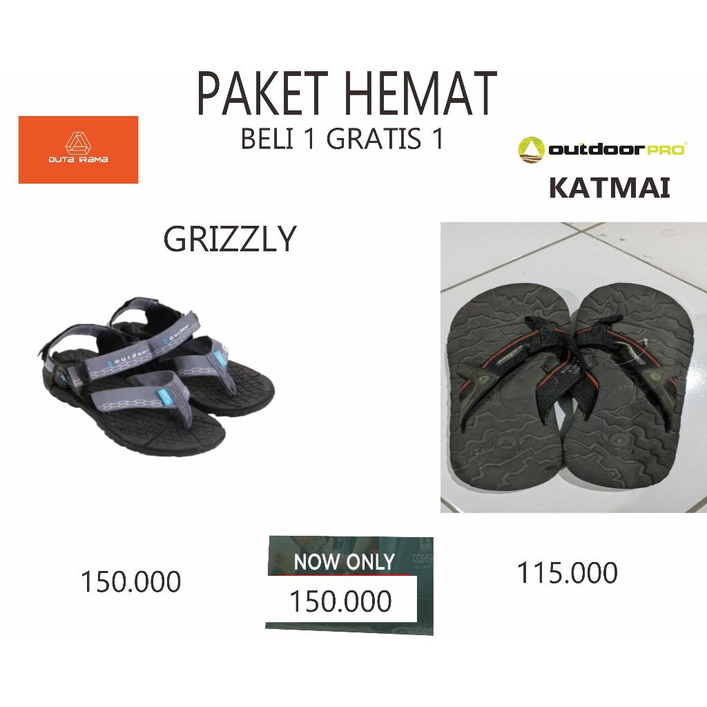 DUTAIRAMA - PAKET HEMAT BELI 1 GRATIS 1 SANDAL OUTDOOR GRIZZLY + KATMAI